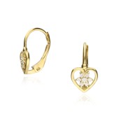 Cercei aur 14K inima cu pietre si tortita inchisa DiAmanti E34-868EG14K-AS
